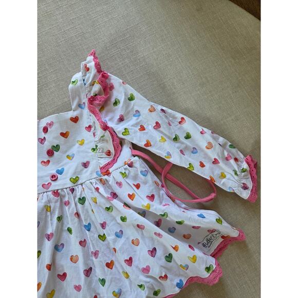Bella & Omi Heart Print Skirted Romper - Picture 3 of 8